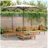 Image de Salon palette de jardin 4 pcs bois d'acacia massif, ensemble de canapés de jardin, canapé de jardin, canapé 3209428