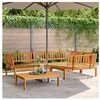 Image de Salon de jardin modulable 4 pieces 4 personnes bois 92 x 100 x 69 cm resine tressee