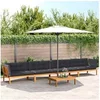 Image de Salon de jardin modulable bois massif 4 personnes 92 x 100 x 69 cm 5 pieces