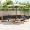 Image de Salon palette de jardin avec coussins 5pcs bois d'acacia massif 3209511
