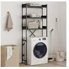 Image de Etagère de lave linge noir 67x25x163 cm bois d ingénierie