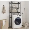 Image de Etagère de lave linge noir 67x25x163 cm bois d ingénierie