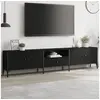 Image de Meuble TV avec tiroir noir 200x25x44 cm bois d'ingénierie 838988
