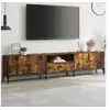 Image de Meuble TV à tiroir chêne fumé 200x25x44 cm bois d ingénierie