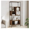 Image de Bibliothèque 5 niveaux chêne fumé 76x33x188,5 cm, étagère à livres, étagère à livres, étagère de rangement, armoire de rangement 839005