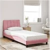 Image de Cadre de Lit sans Matelas Hanko, Lit Rembourré, Sommier à Lattes, Lit Simple, Lit Adulte de Chambre à Coucher 3207830