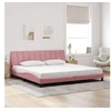 Image de Cadre de Lit sans Matelas Hanko, Lit Rembourré, Sommier à Lattes, Lit Double, Lit Adulte de Chambre à Coucher 3207872