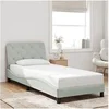 Image de Cadre de Lit sans Matelas, Lit Rembourré, Sommier à Lattes, Lit Simple, Lit Adulte de Chambre à Coucher Intérieur, 3207899
