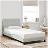 Image de Cadre de Lit sans Matelas, Lit Rembourré, Sommier à Lattes, Lit Simple, Lit Adulte de Chambre à Coucher Intérieur, 3207905