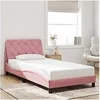 Image de Bedframe met hoofdeinde fluweel roze 100x200 cm3207910