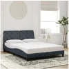 Image de Cadre de Lit sans Matelas, Lit Rembourré, Sommier à Lattes, Lit Double, Lit Adulte de Chambre à Coucher Intérieur, 3207924