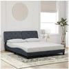 Image de Cadre de Lit sans Matelas, Lit Rembourré avec Sommier à Lattes, Lit Double, Lit Adulte de Chambre, Moderne, Gris 3207930