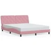 Image de Bedframe met hoofdeinde fluweel roze 160x200 cm3207934