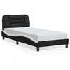 Image de Bedframe met hoofdbord kunstleer zwart en wit 80x200 cm3207965