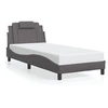 Image de Bedframe met hoofdbord kunstleer grijs 80x200 cm3208057