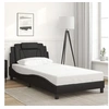 Image de Cadre de Lit Viana sans Matelas, Lit Rembourré avec Coussin, Lit Simple, Lit Adulte Chambre, Moderne, Noir 100x200 cm 3208075