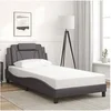 Image de Bedframe met hoofdbord kunstleer grijs 100x200 cm3208078