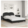Image de Cadre de Lit Viana sans Matelas, Lit Rembourré avec Coussin, Lit Double, Lit Adulte Chambre, Moderne, Noir 140x190 cm 3208089