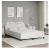 Image de Cadre de Lit Viana sans Matelas, Lit Rembourré avec Coussin, Lit Double, Lit Adulte Chambre, Moderne, Blanc 140x190 3208090