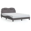 Image de Bedframe met hoofdbord kunstleer grijs 140x190 cm3208092