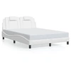 Image de Cadre de Lit Viana sans Matelas, Lit Rembourré avec Coussin, Lit Double, Lit Adulte Chambre, Moderne, Blanc 140x200 3208097