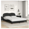 Image de Cadre de Lit Viana sans Matelas, Lit Rembourré avec Coussin, Lit Double, Lit Adulte Chambre, Moderne, Noir 160x200 cm 3208103