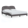 Image de Bedframe met hoofdbord kunstleer grijs 160x200 cm3208106