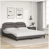 Image de Bedframe met hoofdbord kunstleer grijs 180x200 cm3208113