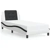 Image de Bedframe met hoofdbord kunstleer zwart en wit 90x190 cm3208155