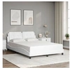 Image de Cadre de Lit sans Matelas Zadar, Lit Rembourré, Lit Double, Lit Adulte de Chambre à Coucher Intérieur, Blanc 140x190 3208178