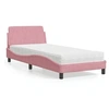 Image de Lit avec matelas rose 80x200 cm velours, meuble de chambre, lit simple, cadre de lit incurvé, sommier, lit en velours 3208296