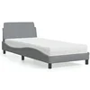 Image de Bed met matras stof lichtgrijs 90x190 cm3208304