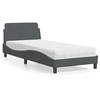 Image de Bed met matras fluweel donkergrijs 90x190 cm3208312