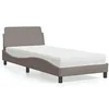Image de Lit avec matelas taupe 90x200 cm tissu, meuble de chambre à coucher, lit simple, cadre de lit incurvé, sommier, lit 3208328