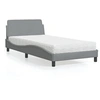 Image de Lit avec matelas gris clair 100x200 cm tissu 3208344