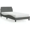 Image de Lit avec matelas gris foncé 100x200 cm tissu 3208345