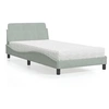 Image de Lit avec matelas gris clair 100x200 cm velours 3208351