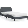 Image de Bed met matras fluweel donkergrijs 100x200 cm3208352