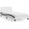 Image de Lit avec matelas blanc et noir 100x200 cm similicuir 3208363