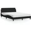 Image de Lit avec matelas noir 120x200 cm tissu 3208366