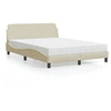 Image de Lit avec matelas crème 120x200 cm tissu 3208369