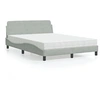 Image de Bed met matras fluweel lichtgrijs 120x200 cm3208371