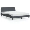 Image de Lit avec matelas gris foncé 120x200 cm velours 3208372