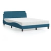 Image de Lit avec matelas bleu 120x200 cm velours 3208375