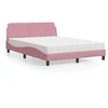 Image de Bed met matras fluweel roze 140x190 cm3208396