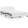 Image de Bed met matras kunstleer wit en zwart 140x190 cm3208403