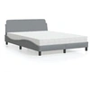 Image de Lit avec matelas gris clair 140x200 cm tissu 3208404