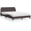 Image de Lit avec matelas marron foncé 140x200 cm tissu 3208407