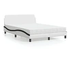 Image de Bed met matras kunstleer wit en zwart 140x200 cm3208423