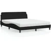 Image de Lit avec matelas noir 160x200 cm tissu 3208426